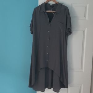 High low button up collar shirt